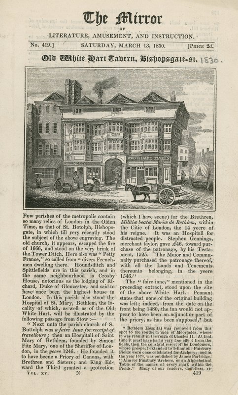 The White Hart Tavern, Bishopsgate Street od English School