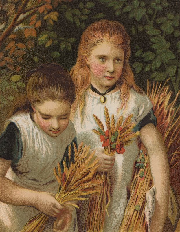 The Young Gleaners (chromolitho) od English School