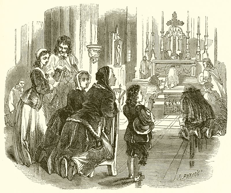 Mladý Moliere v kostele od English School