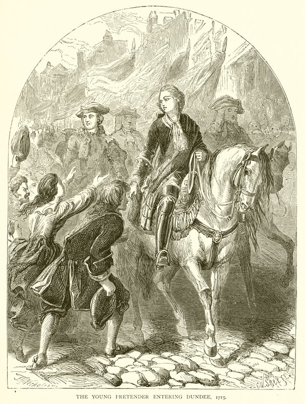 The Young Pretender vstupující do Dundee, 1715 od English School
