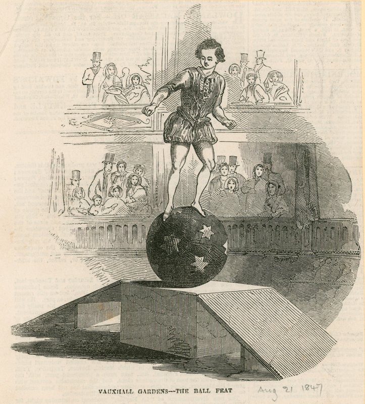 Míčový výkon, Vauxhall Gardens, Londýn od English School