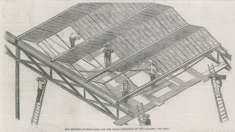Budova v Hyde Parku v Londýně pro Velkou výstavu z roku 1851 od English School