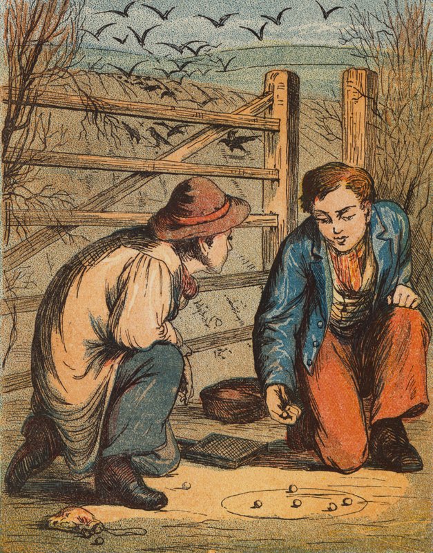 Neopatrný krkavec (barevná litografie) od English School