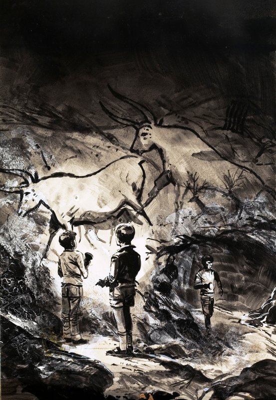 Jeskynní malby Lascaux poblíž Montignac ve Francii od English School