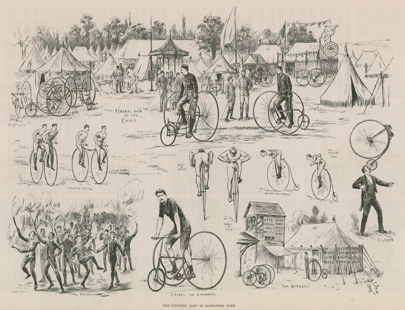 Cyklisté táboří v parku Alexandra od English School