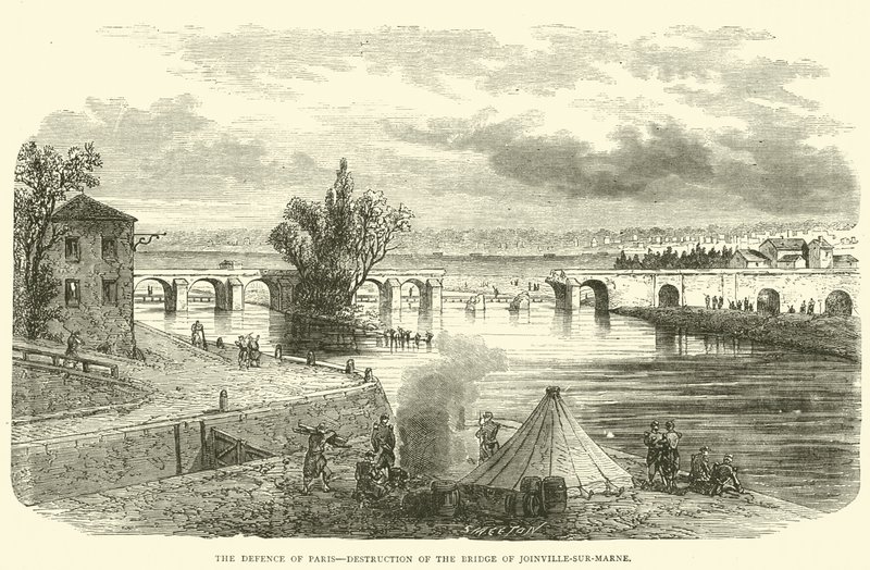 Obrana Paříže, zničení mostu Joinville-sur-Marne, listopad 1870 od English School