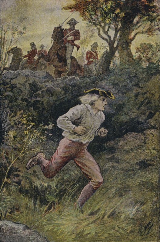 Útěk Harveyho Birche: ilustrace z The Spy od Jamese Fenimora Coopera od English School