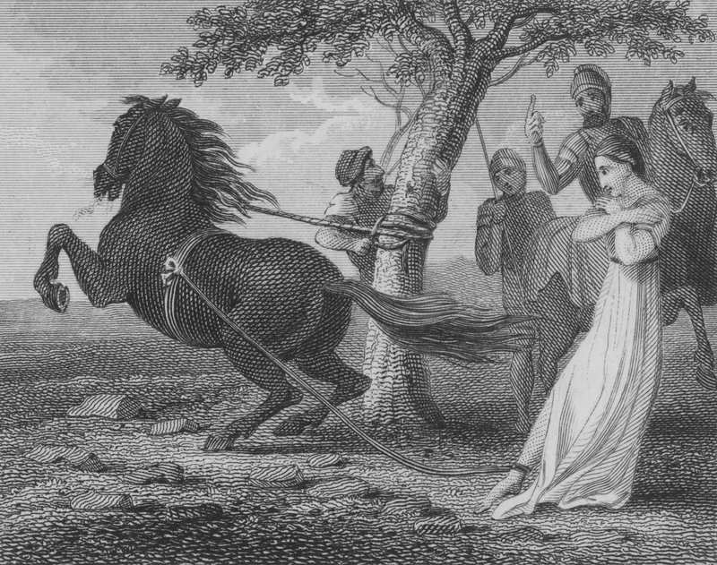 Poprava Brunhildy z Austrasie Chlotharem II., 613 od English School