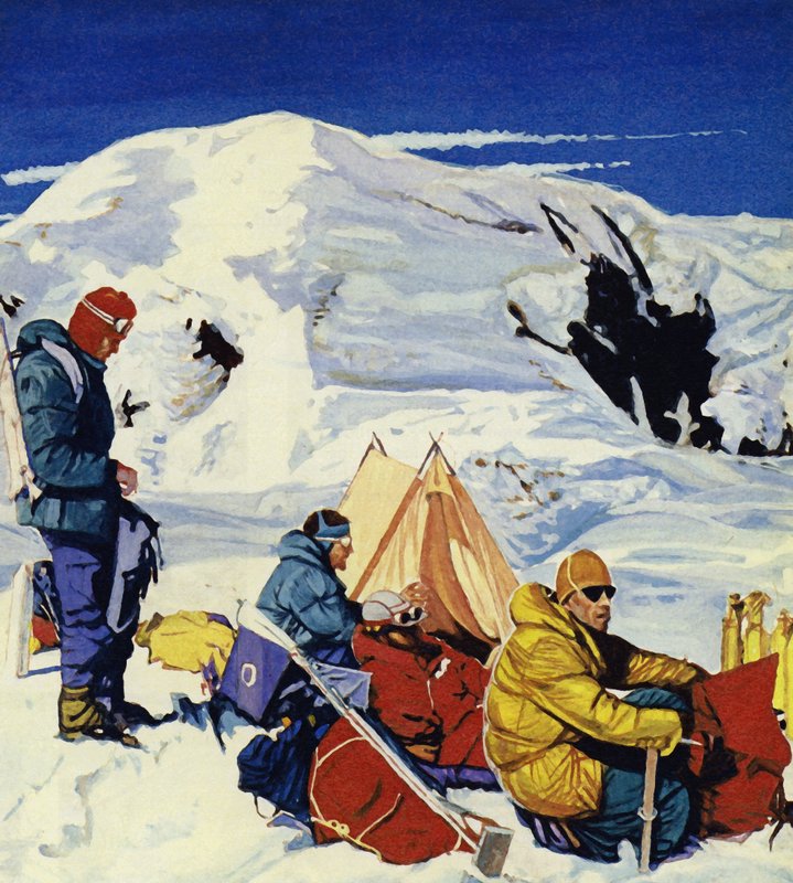 Expedice zřídila osm táborů, poslední 2000 stop pod vrcholem od English School