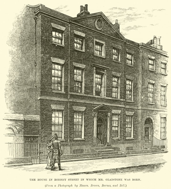 Dům v Rodney Street, ve kterém se narodil pan Gladstone od English School