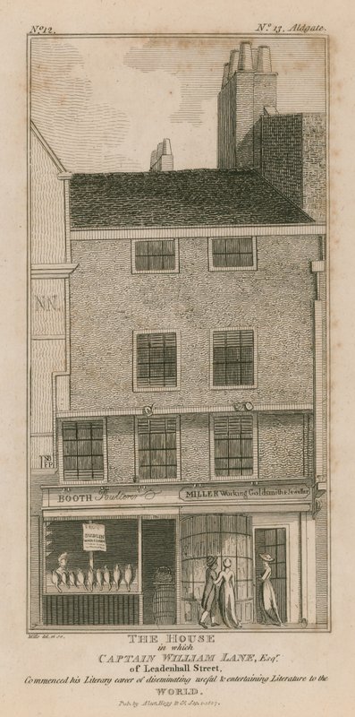 Dům, ve kterém kapitán William Lane esq z Leadenhall Street zahájil svou literární kariéru od English School
