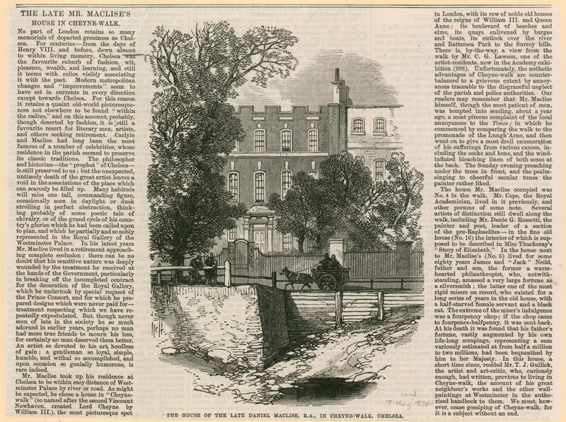 Dům Daniela Maclise v Cheyne Walk od English School