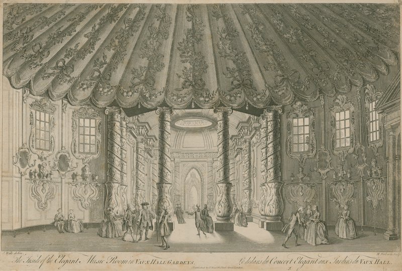 Interiér elegantní Music Room (Rotunda) ve Vauxhall Gardens v Londýně od English School