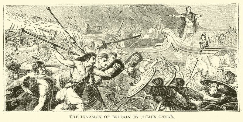 Invaze do Británie Juliem Caesarem od English School