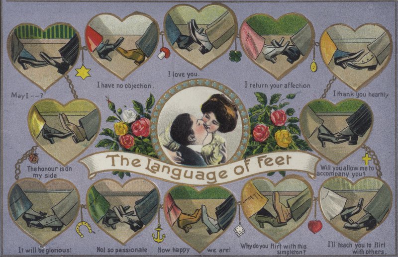 Jazyk nohou, flirtování hraním footsie od English School