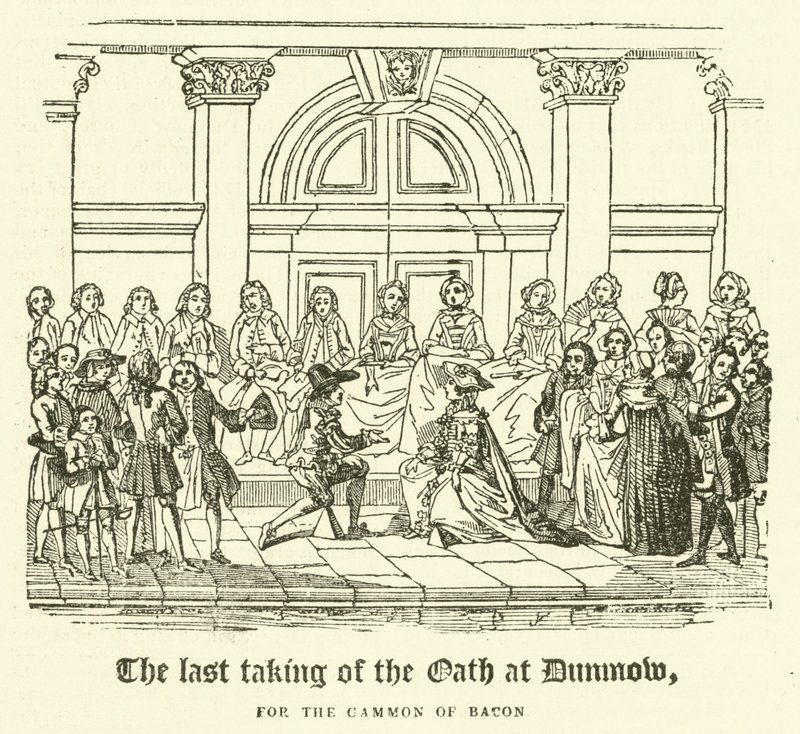 Poslední složení přísahy v Dunmow pro Gammon of Bacon (rytina) od English School