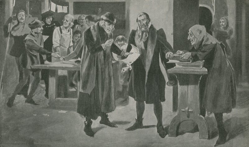 Poslední soužení Gutenberga, tiskaře, na pokraji vítězství od English School
