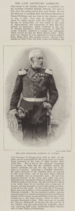 Zesnulý arcivévoda Albrecht Rakouský (rytina) od English School