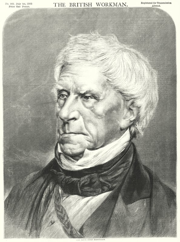 Zesnulý lord Brougham (rytina) od English School