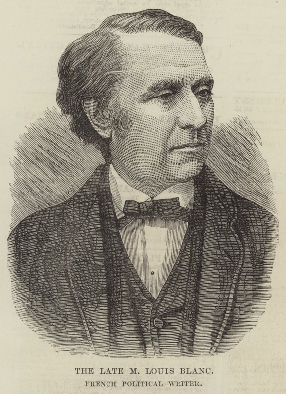 Zesnulý M Louis Blanc, francouzský politický spisovatel (rytina) od English School