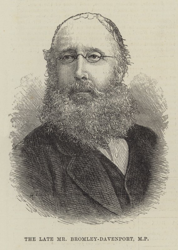 Zesnulý pan Bromley-Davenport, MP (rytina) od English School