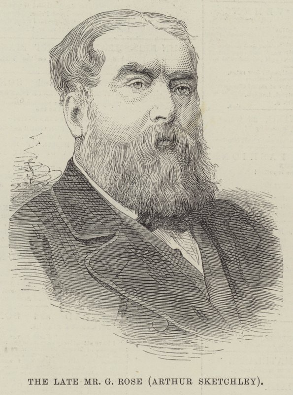 Zesnulý pan G Rose, Arthur Sketchley (rytina) od English School