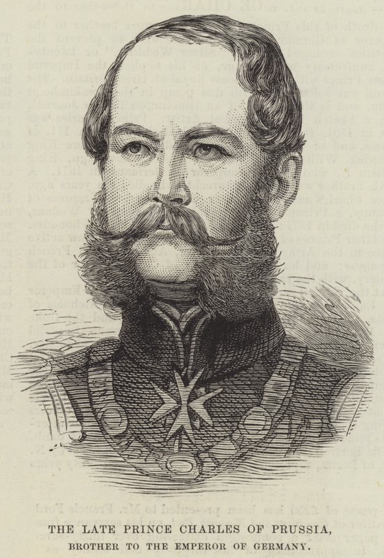 Zesnulý princ Charles Pruský, bratr německého císaře (rytina) od English School