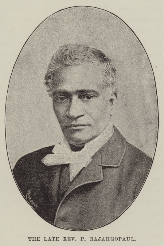Zesnulý reverend P Rajahgopaul (rytina) od English School