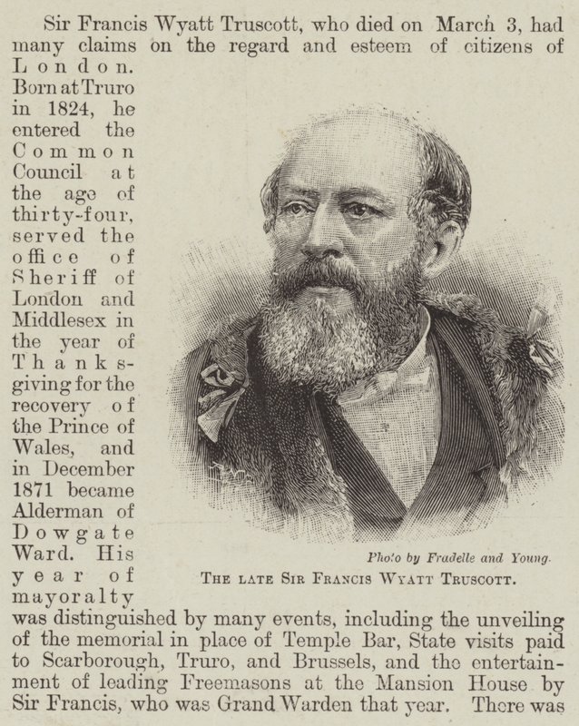 Zesnulý Sir Francis Wyatt Truscott (rytina) od English School