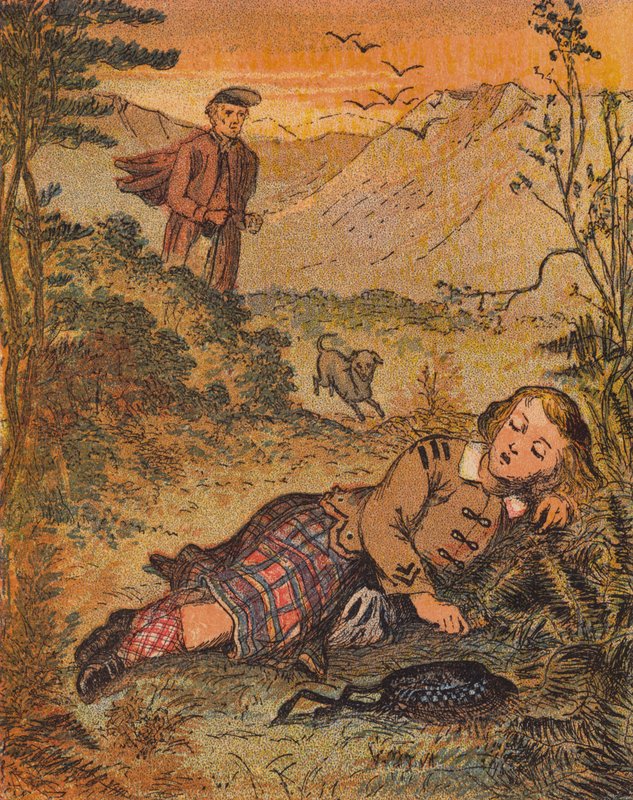 Ztracené dítě (barevná litografie) od English School