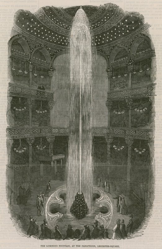 Svítící fontána v Panopticon, Leicester Square, Londýn od English School