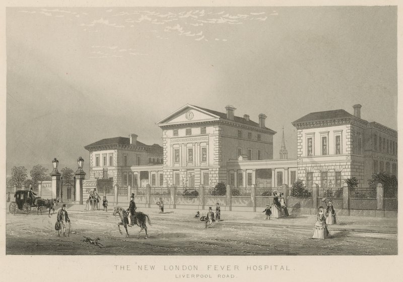 Nová nemocnice London Fever Hospital, Liverpool Road od English School