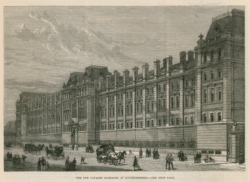 Nová kasárna kavalérie v Knightsbridge od English School