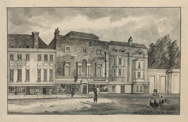Stará Královská akademie v Pall Mall (wc na papíře) od English School