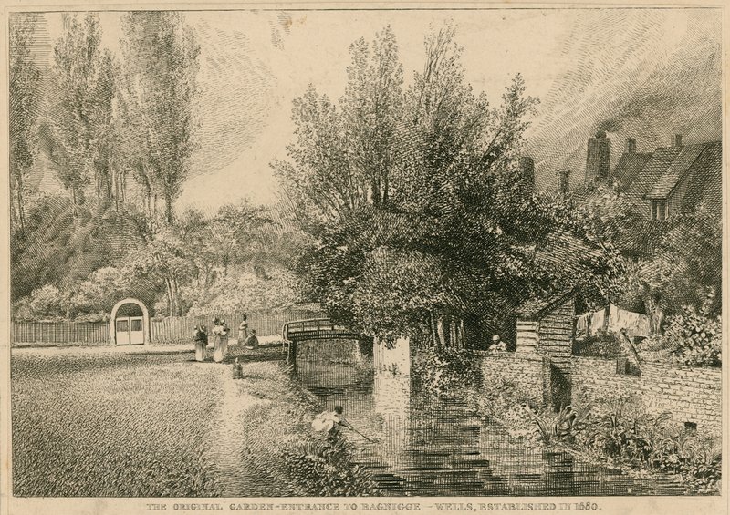 Původní zahradní vchod do Bagnigge Wells, založený v roce 1680 od English School