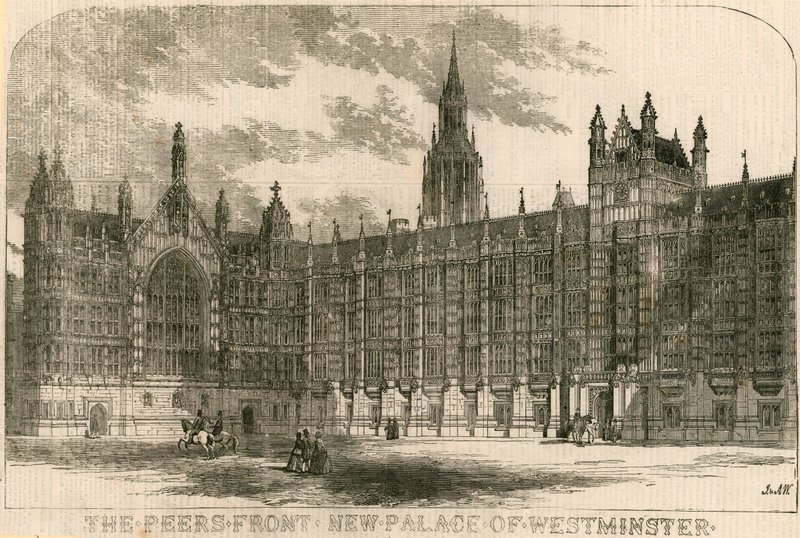 Peers front, nový Westminsterský palác, Londýn od English School