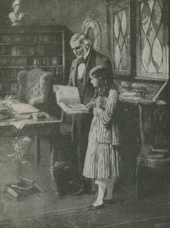 Filosof a holčička mezi knihami od English School