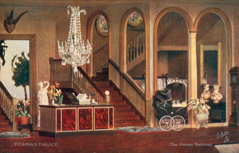 Soukromé schodiště, Titaniin palác (barevná litografie) od English School