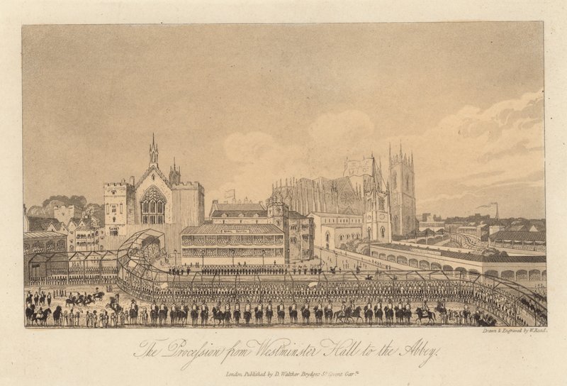 Průvod z Westminster Hall do Abbey od English School