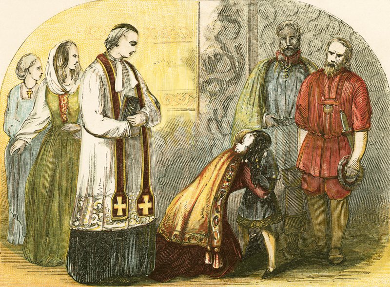 Královna Edwarda IV., loučící se s mladým vévodou z Yorku od English School