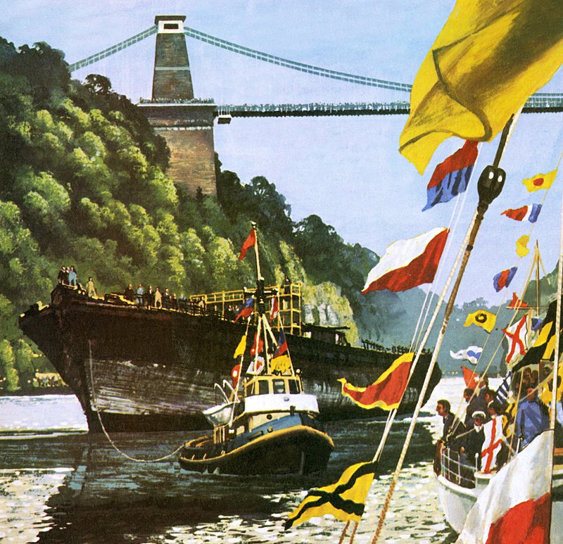 Návrat Brunelovy velké lodi SS Great Britain do Bristolu od English School
