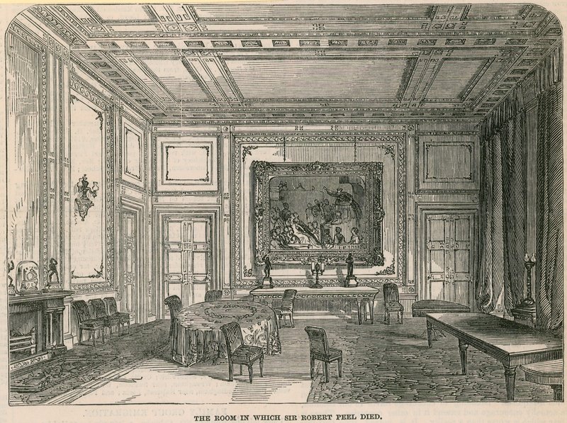 Místnost, ve které zemřel sir Robert Peel od English School