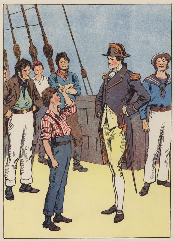 Námořník nabízí, že se připojí k námořnictvu (barva litho) od English School