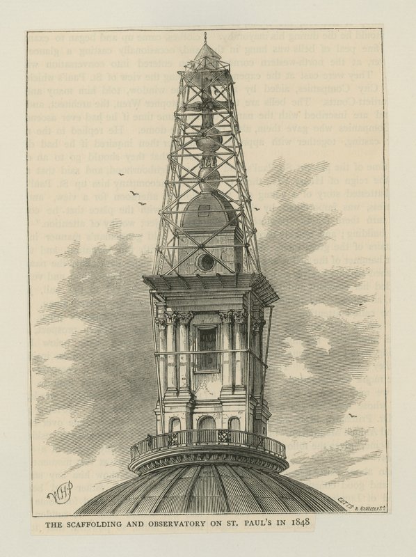 Lešení a observatoř katedrály St Pauls od English School