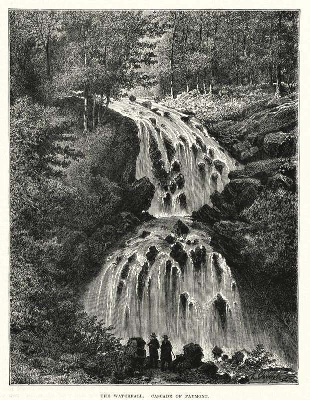 Vodopád, kaskáda Faymont (rytina) od English School