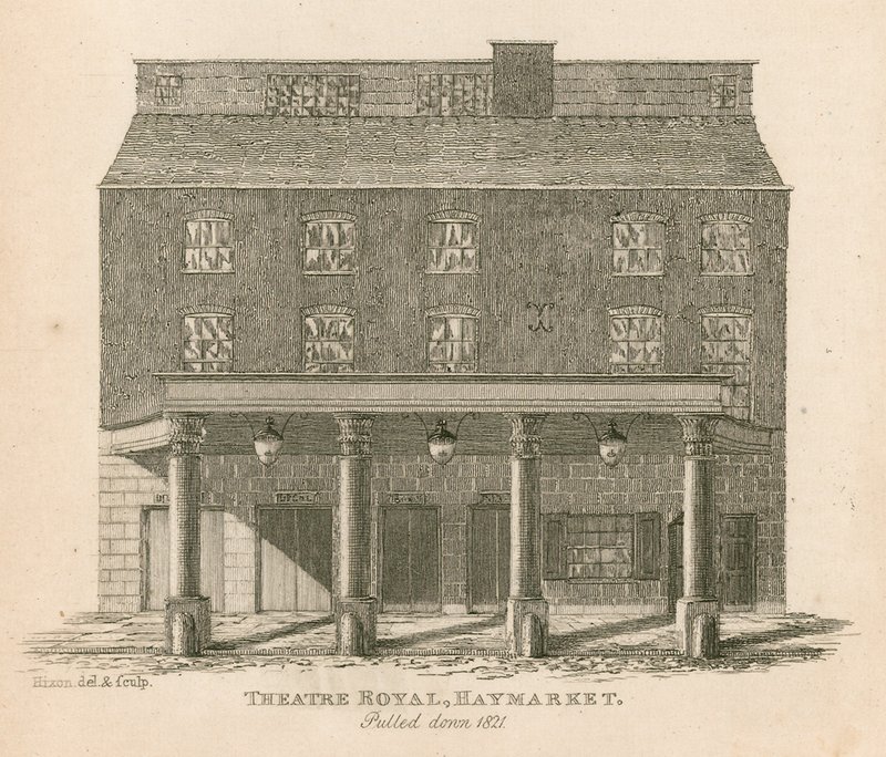 Theatre Royal, Haymarket, Londýn, zbořeno v roce 1821 od English School