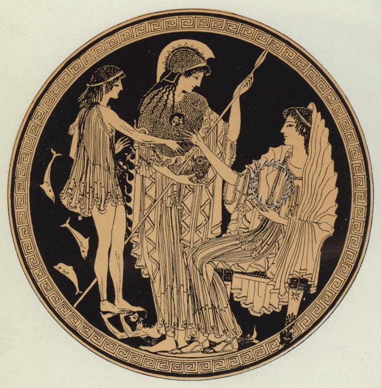 Theseus přivedl před Amphitrite (barva litho) od English School