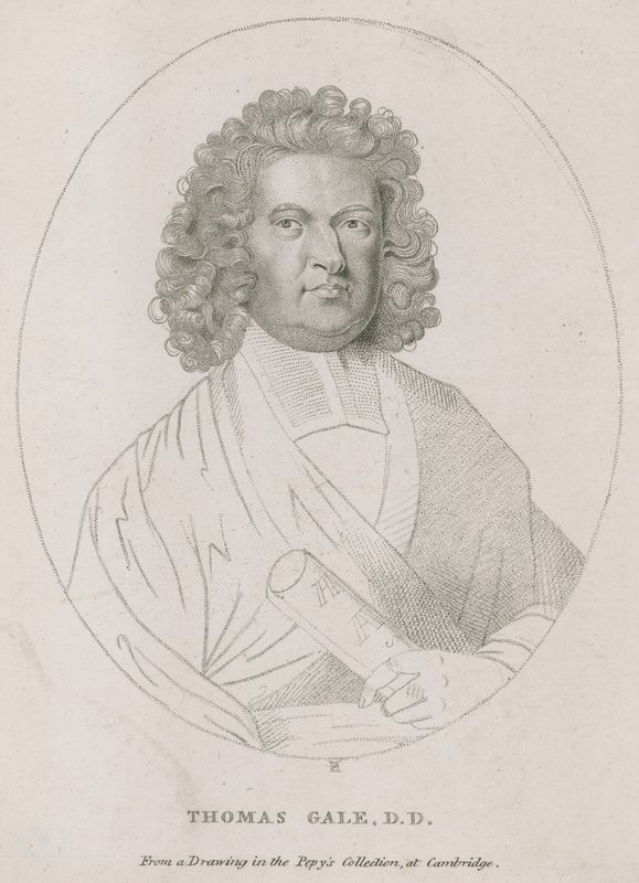 Thomas Gale, který napsal nápis na pomník od English School