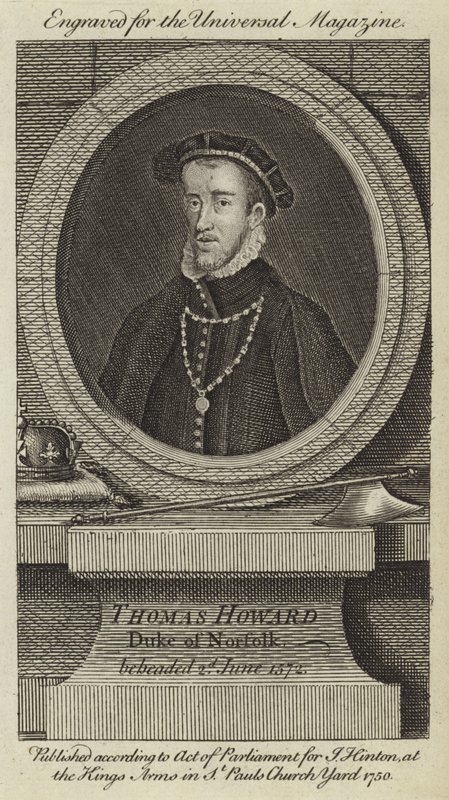 Thomas Howard, vévoda z Norfolku, sťatý 2. června 1572 od English School