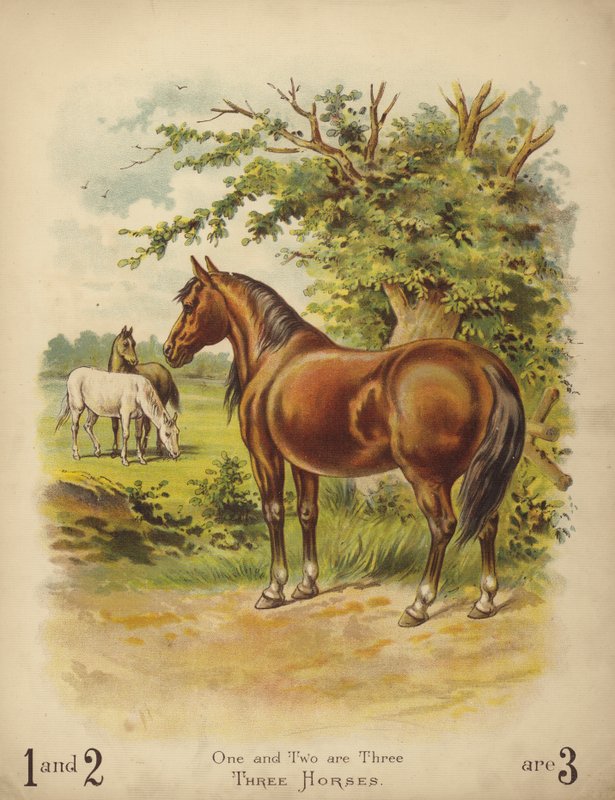 Tři koně (chromolit) od English School